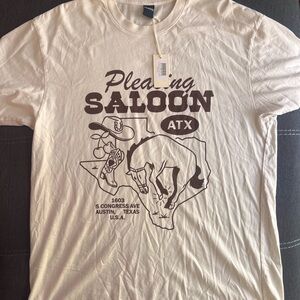 Pleasing Saloon ATX Graphic Tee - Cream/Brown
